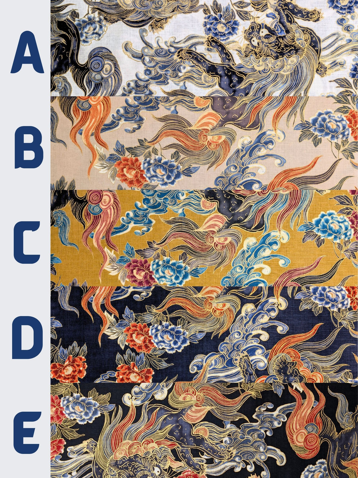 Hokkoh - Golden Komainu Cotton Dobby Fabric - Black
