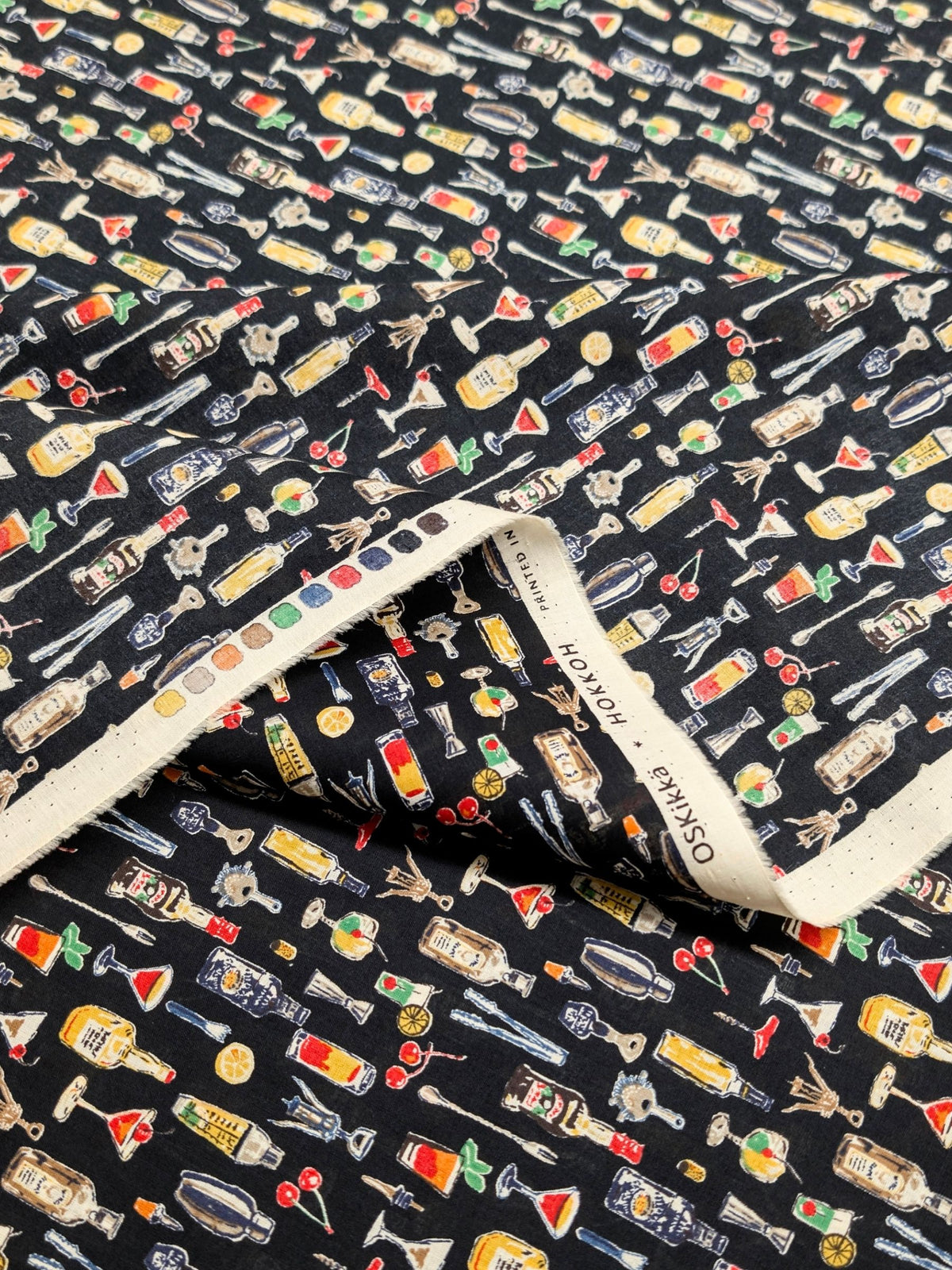 Hokkoh - Vintage Bar Cotton Lawn Fabric - Black