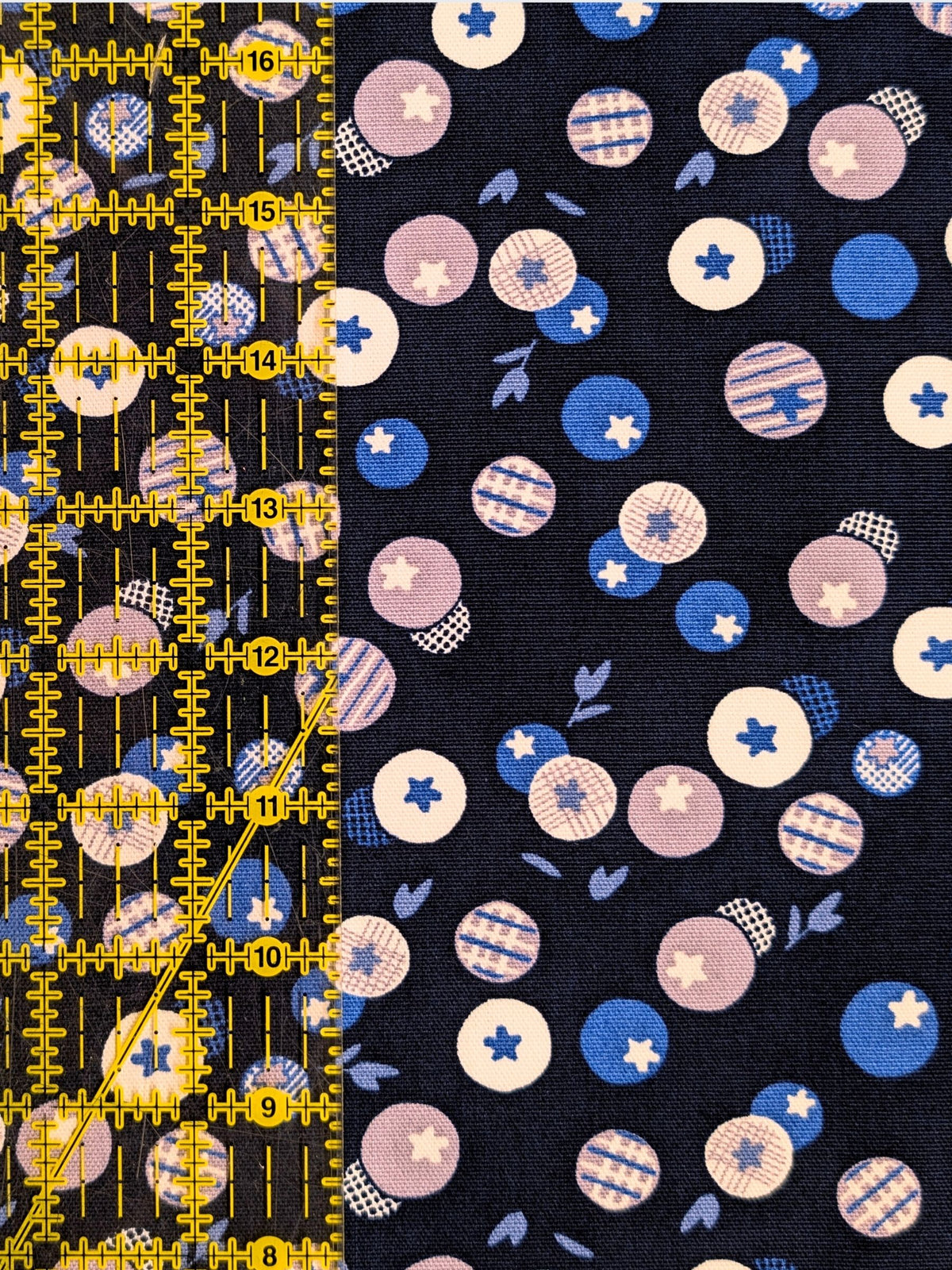 Koizumi - Summer Blueberries Cotton Oxford Fabric - Navy Blue
