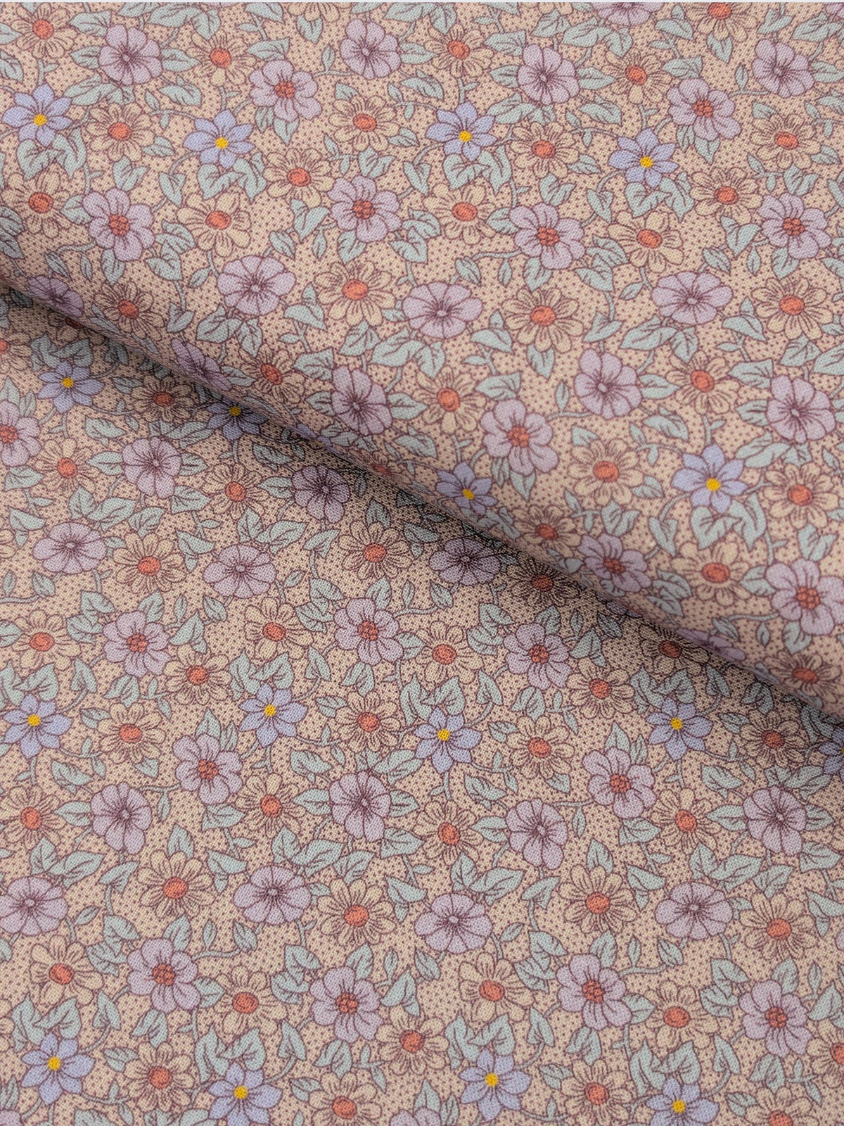 Textile Pantry - Tiny Flowers & Dots Cotton Sheeting Fabric - Purple