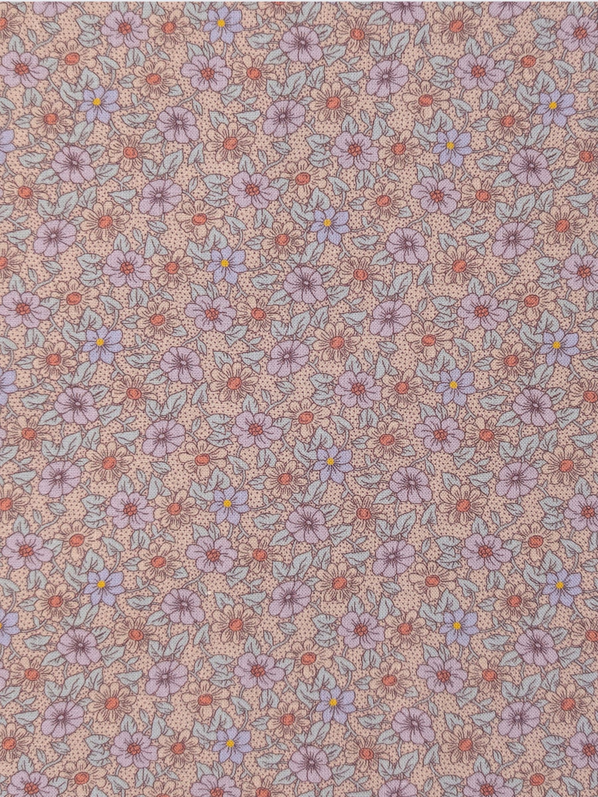 Textile Pantry - Tiny Flowers & Dots Cotton Sheeting Fabric - Purple