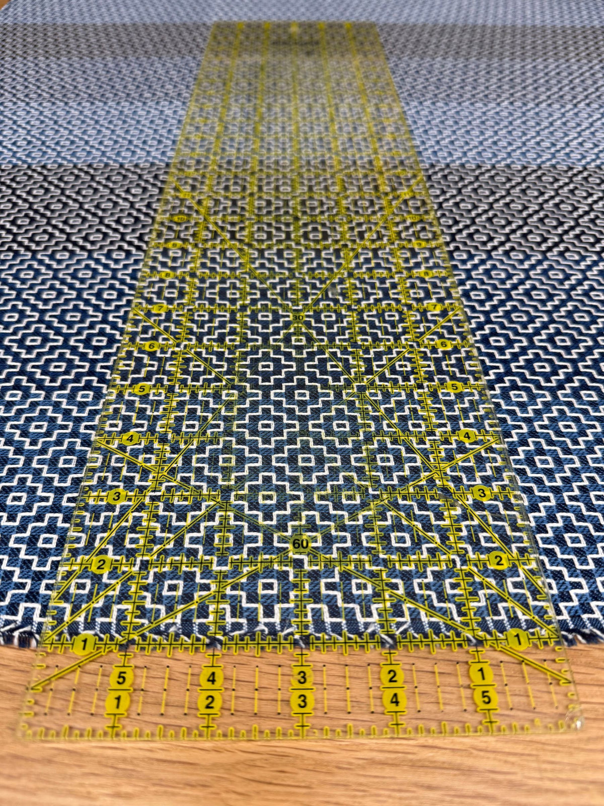 Orimono Imports - Kasuri-Sashi with Sashiko Stitching Cotton Fabric Dyed with Aizome Botanical Indigo