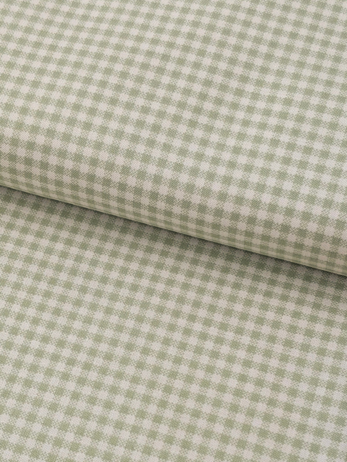 Yuwa - Small Scale Printed Gingham Shirting Cotton Fabric - Green