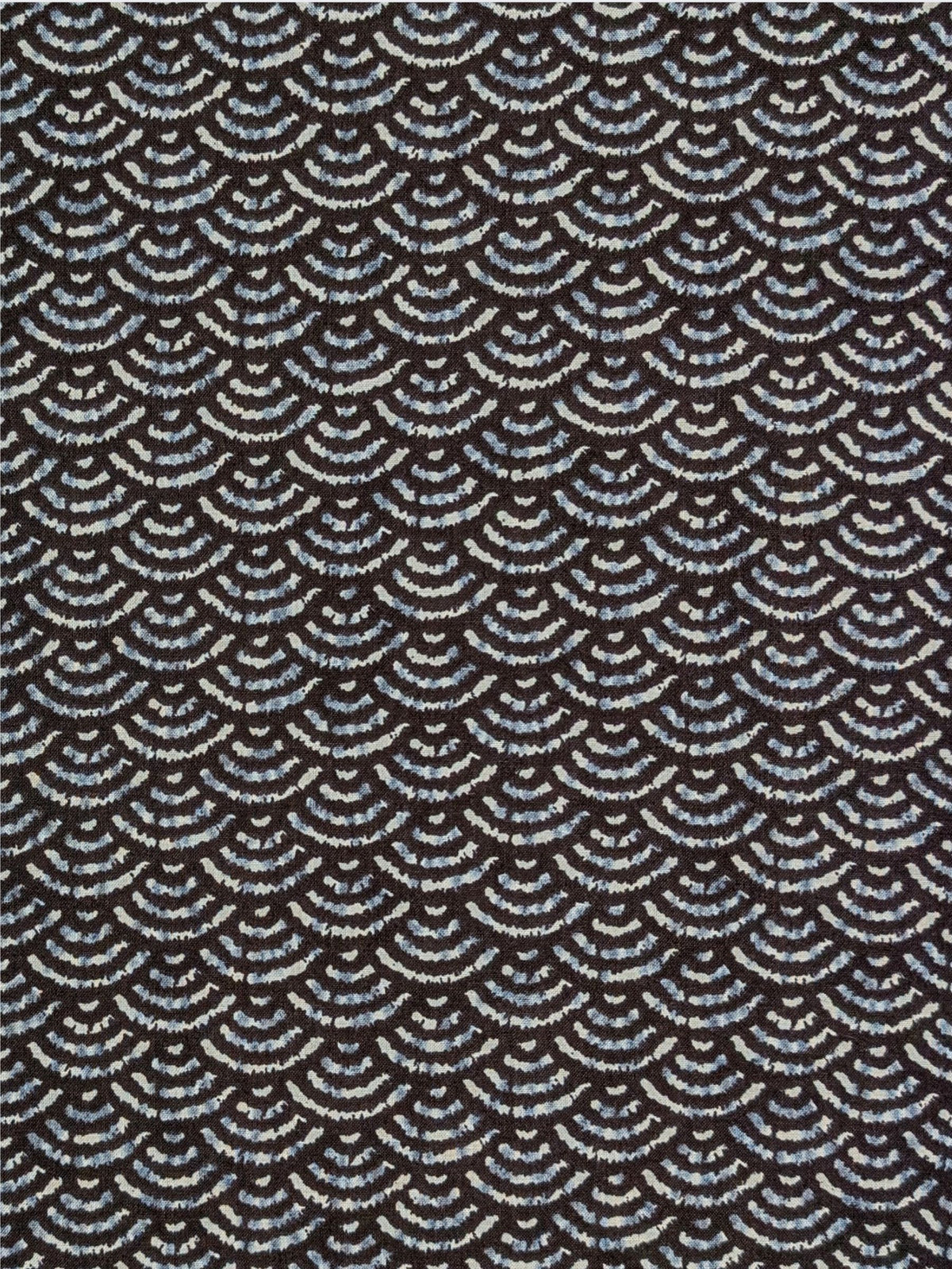 Sevenberry - Waves Printed Shibori-Style Collection Cotton Sheeting Fabric - Dark Blue