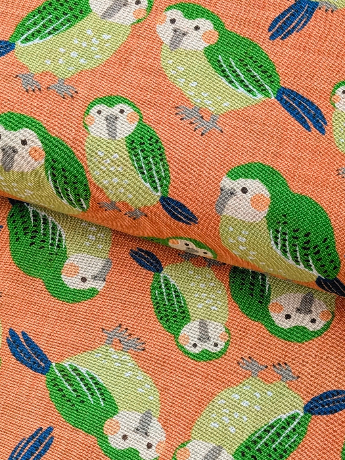 Sevenberry - Green Parrot Cotton Rustic Weave