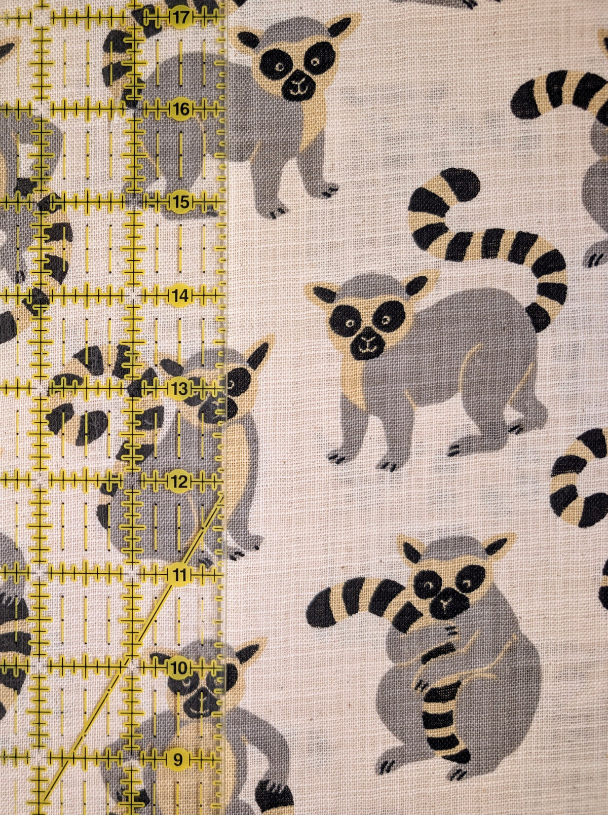 Sevenberry - Leaping Lemurs Cotton Rustic Weave - Off-White