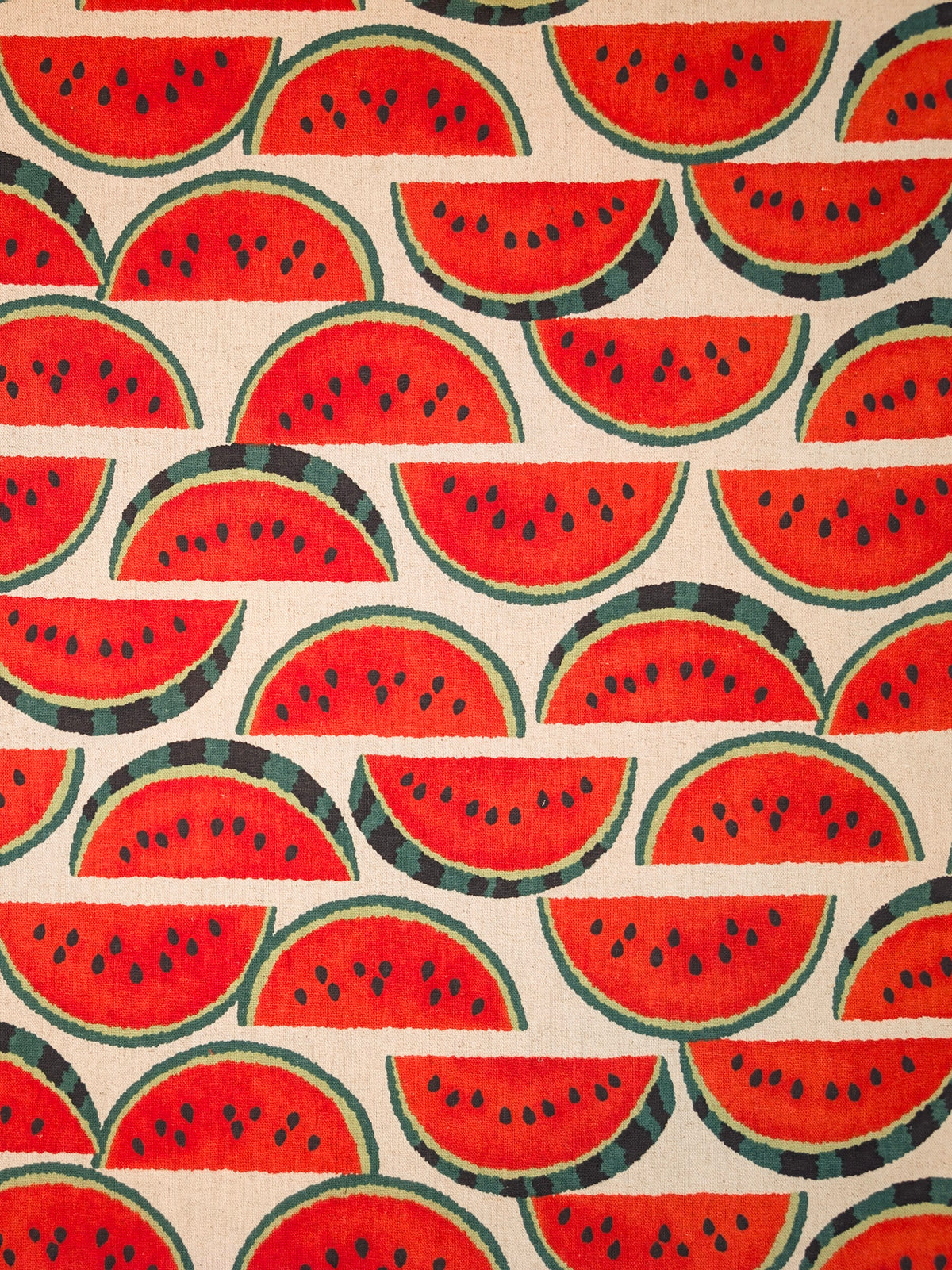 Sevenberry - Watermelon Slices Cotton Linen Oxford Canvas - Beige