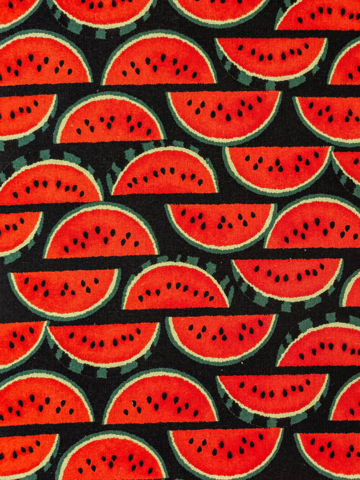 Sevenberry - Watermelon Slices Cotton Linen Oxford Canvas - Black