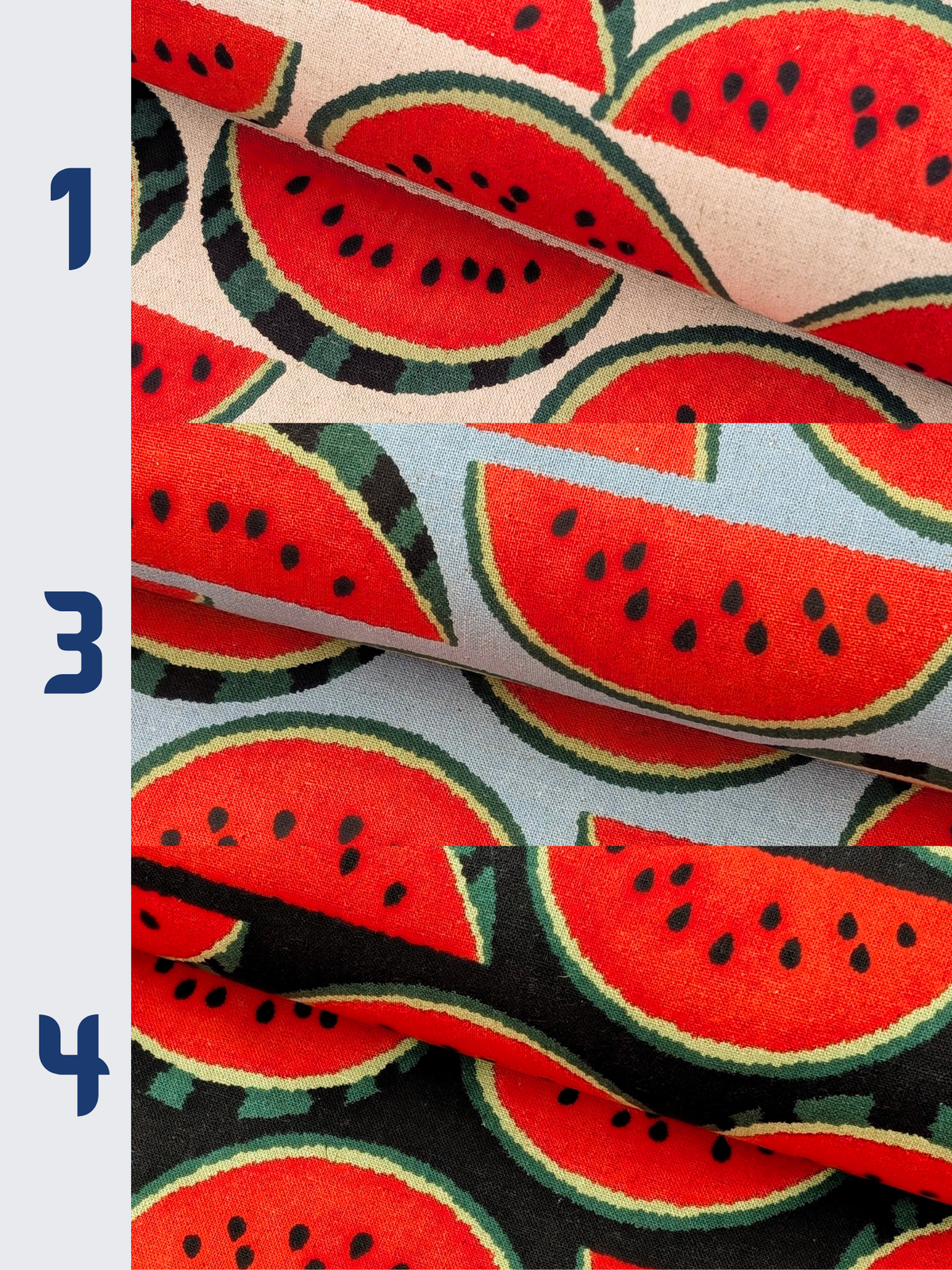Sevenberry - Watermelon Slices Cotton Linen Oxford Canvas - Blue