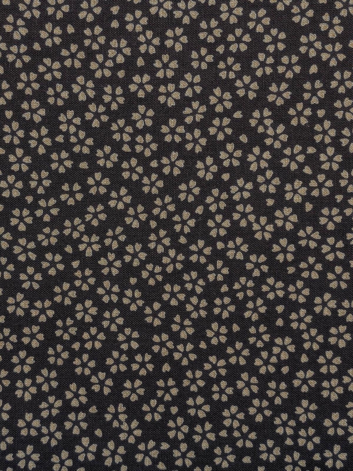 Sevenberry - Sakura Cherry Blossom Cotton Sheeting Fabric - Black & Gray