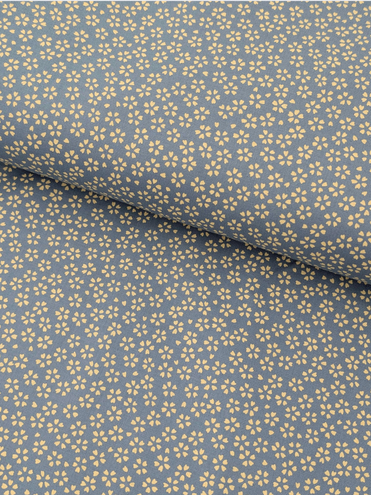 Sevenberry - Sakura Cherry Blossom Cotton Sheeting Fabric - Light Blue & Beige