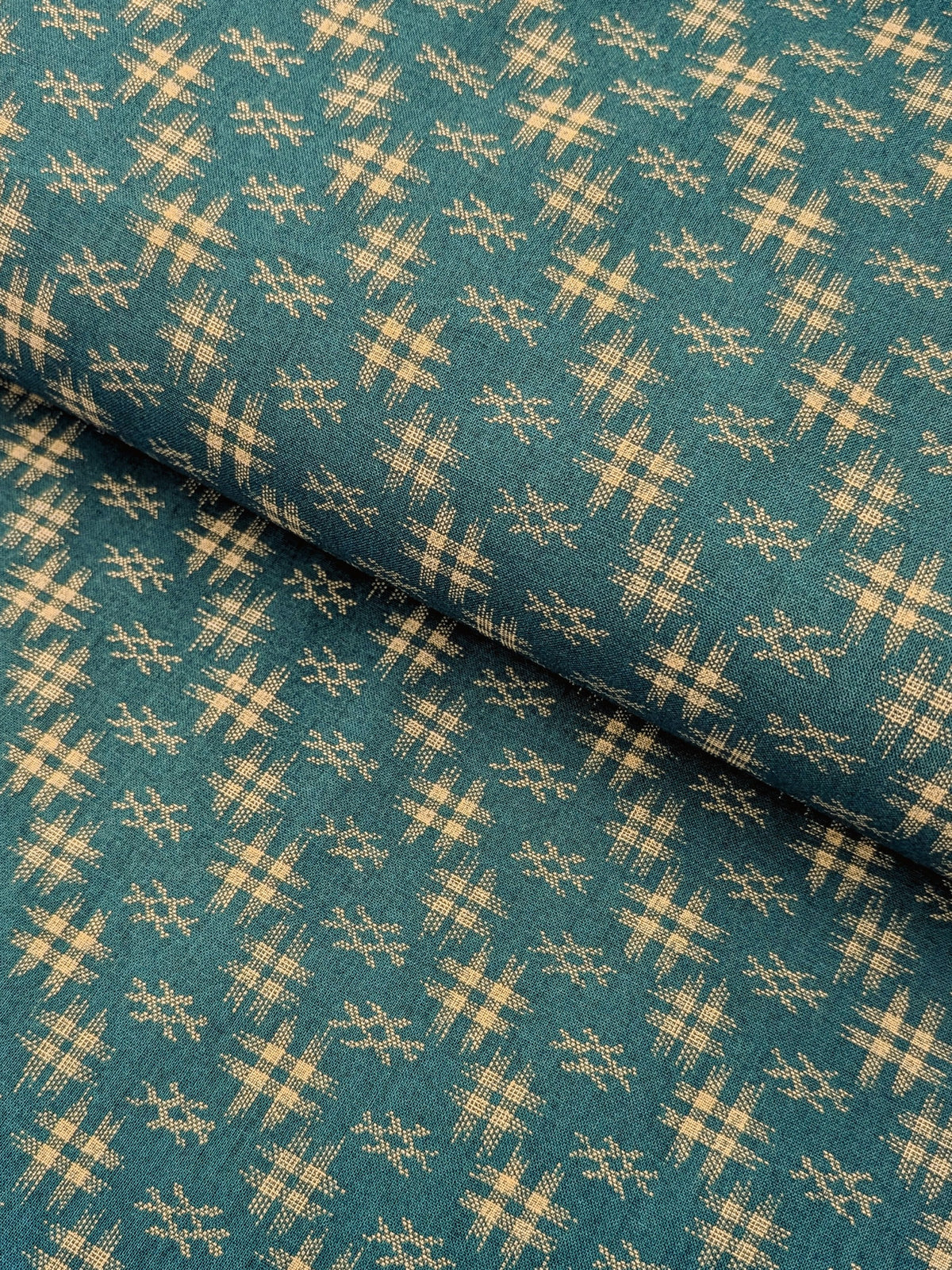 Sevenberry - Water Well (Hashtag Design) Cotton Sheeting Fabric - Teal