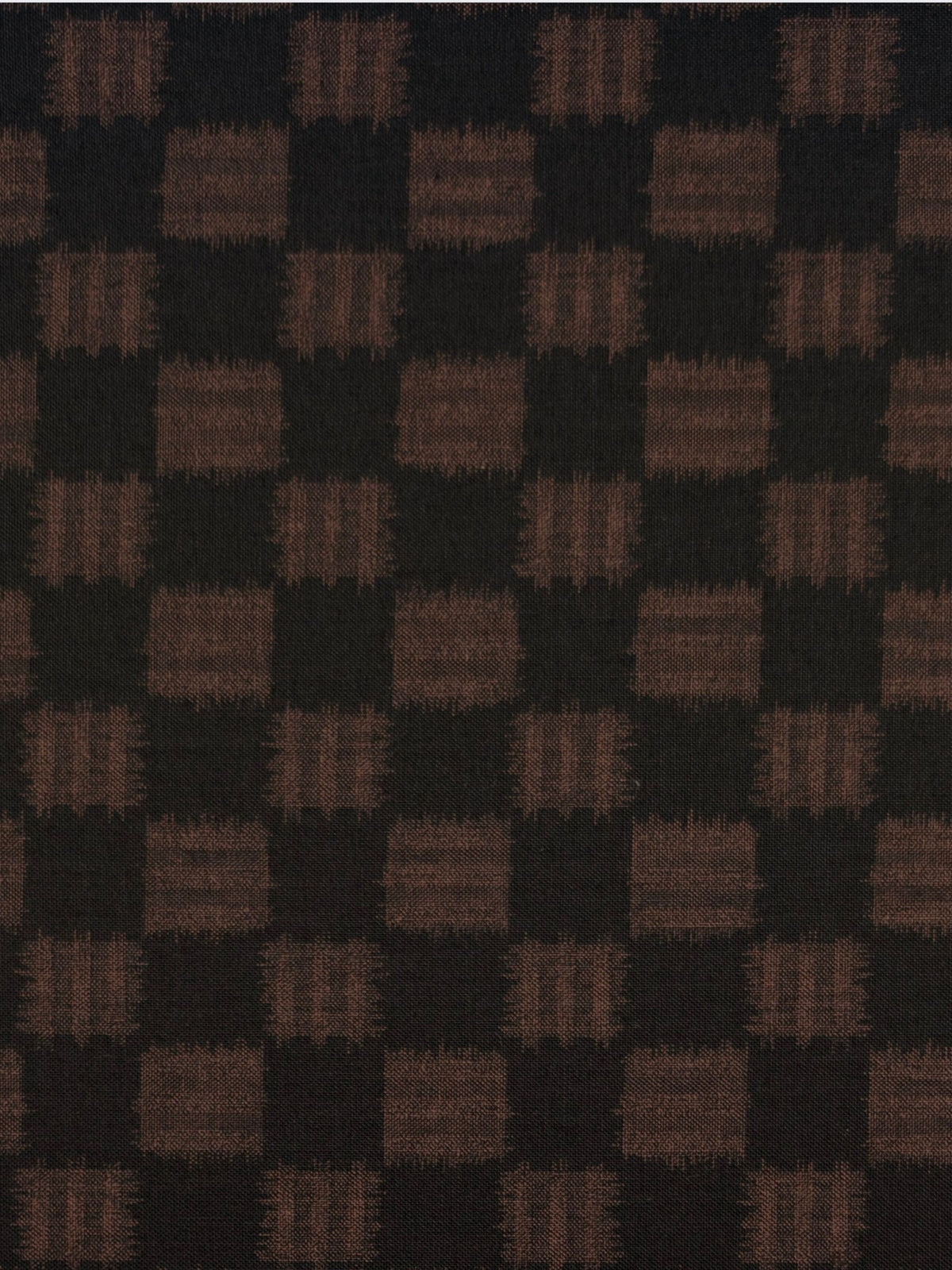Sevenberry - Printed Ikat Squares Cotton Fabric - Black Brown