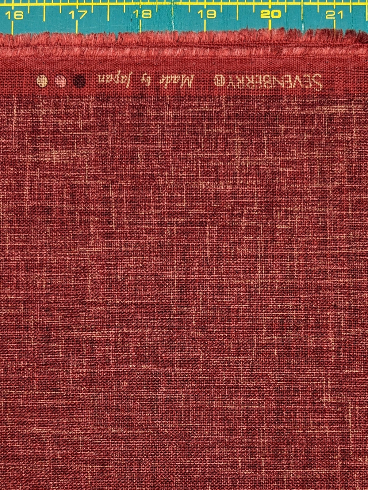 Sevenberry - Solid Cotton Rustic Weave Fabric - Red