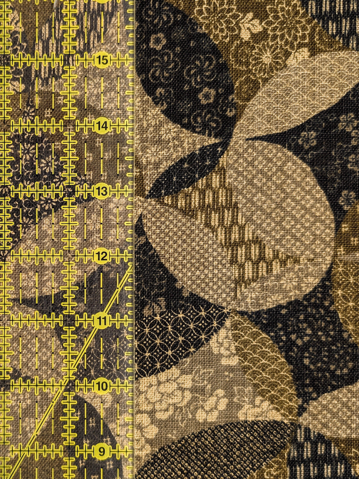 Sevenberry - Patchwork Shippo Rustic Weave Cotton Japanese Fabric - Brown