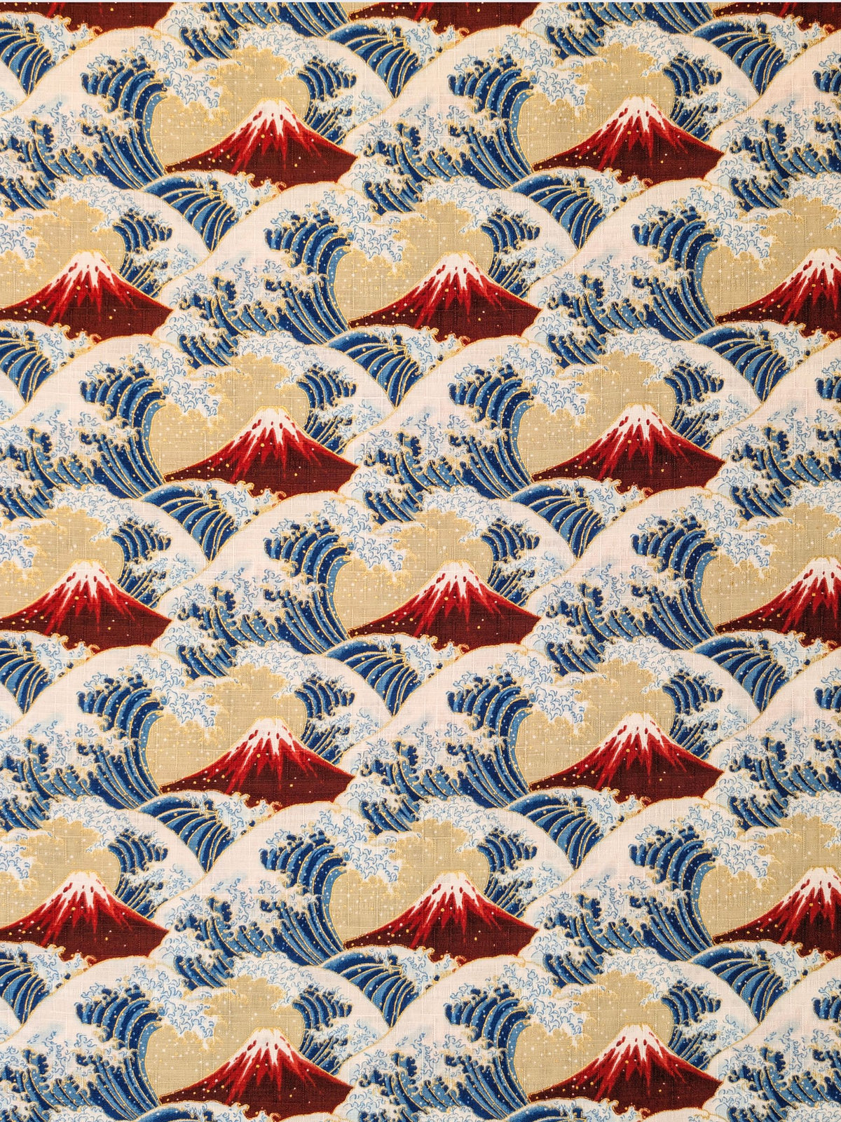 Cosmo - Golden Ocean Mountain Cotton Dobby Fabric - Red & Beige