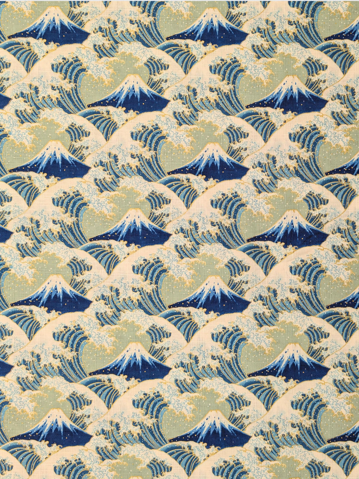 Cosmo - Golden Ocean Mountain Cotton Dobby Fabric - Blue & Green
