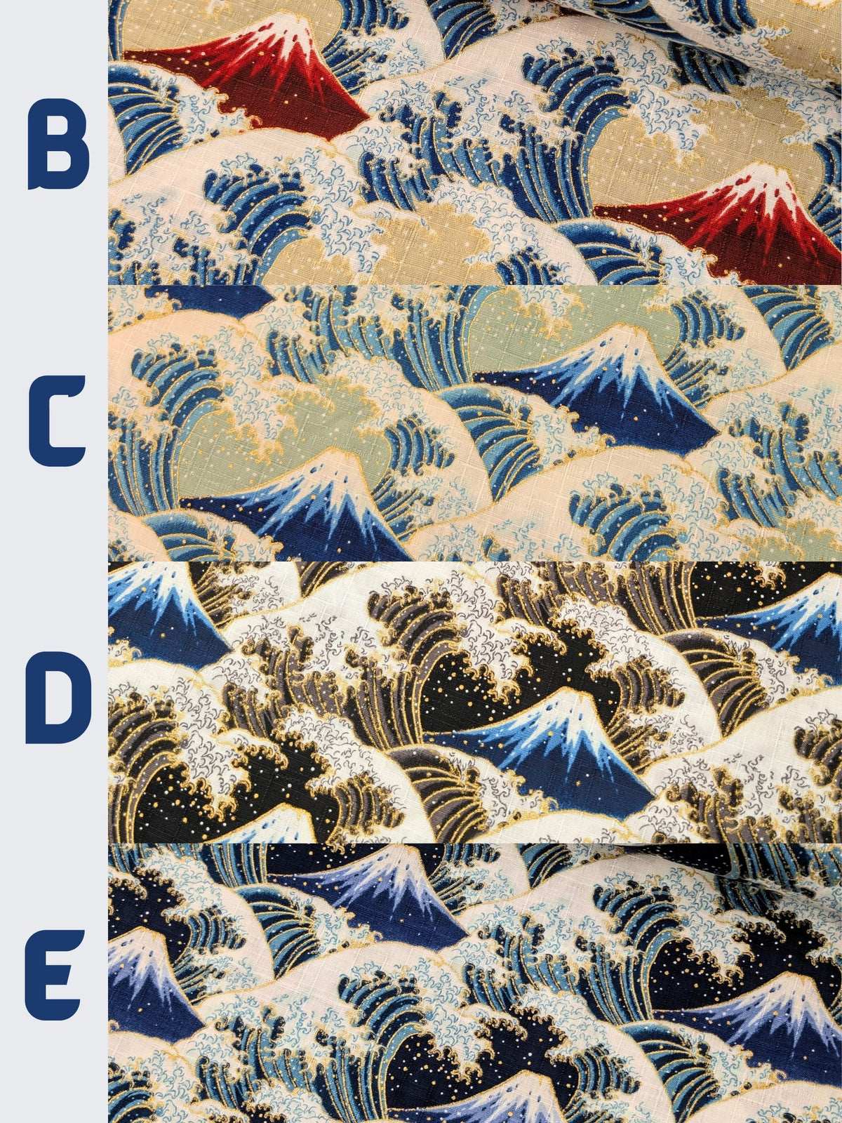 Cosmo - Golden Ocean Mountain Cotton Dobby Fabric - Navy Blue