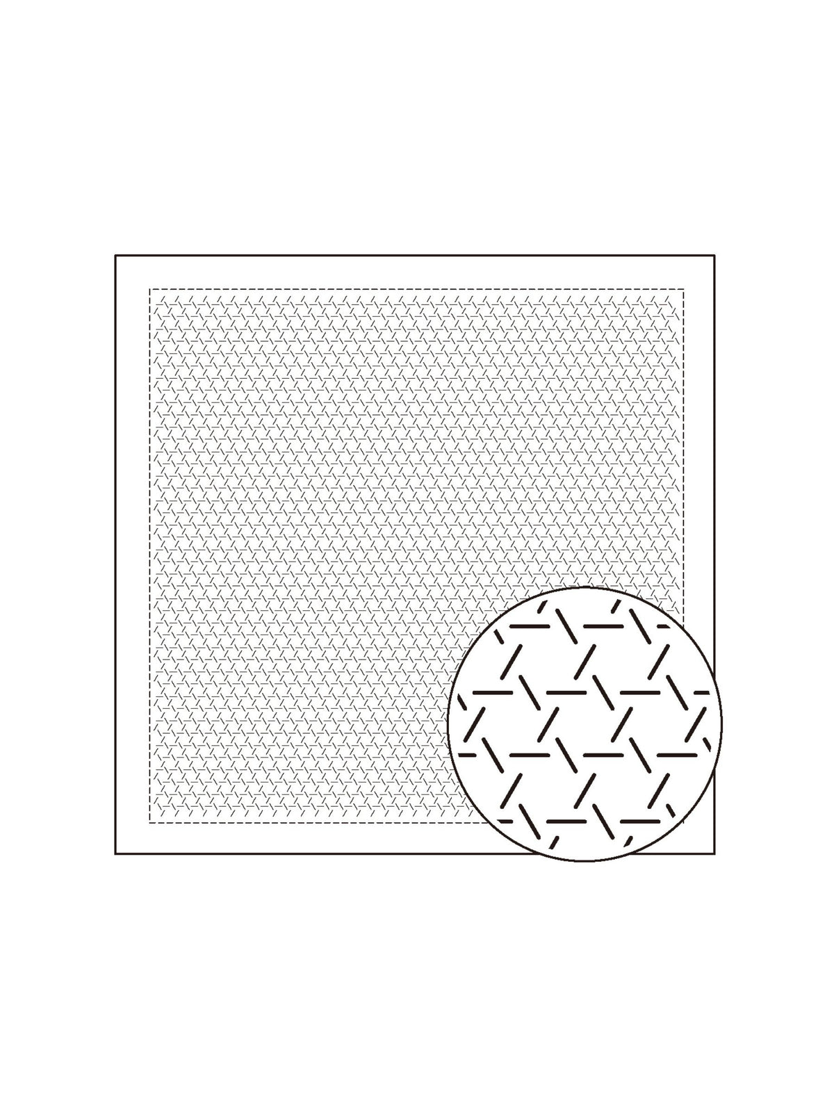 Olympus - Single Stitching Collection "Kagome" Cotton Sashiko Sampler Cloth - White