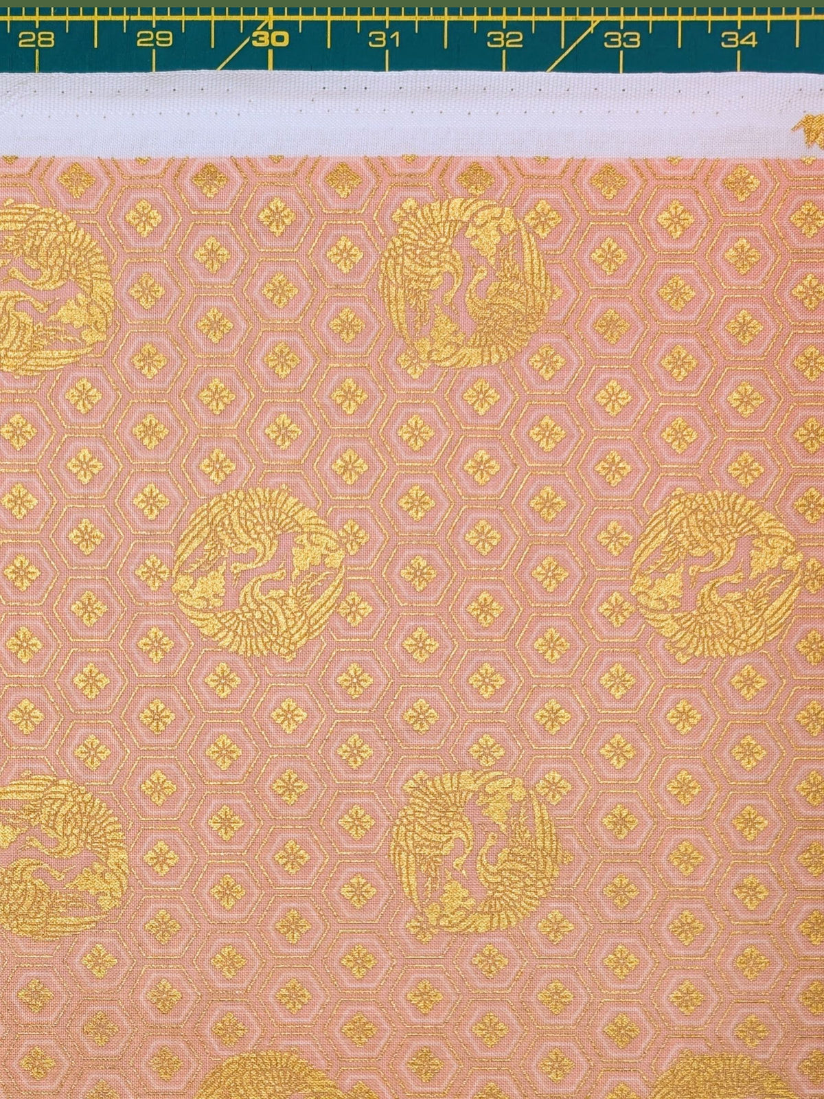 QuiltGate - Golden Cranes and Kikko Cotton Fabric - Pink