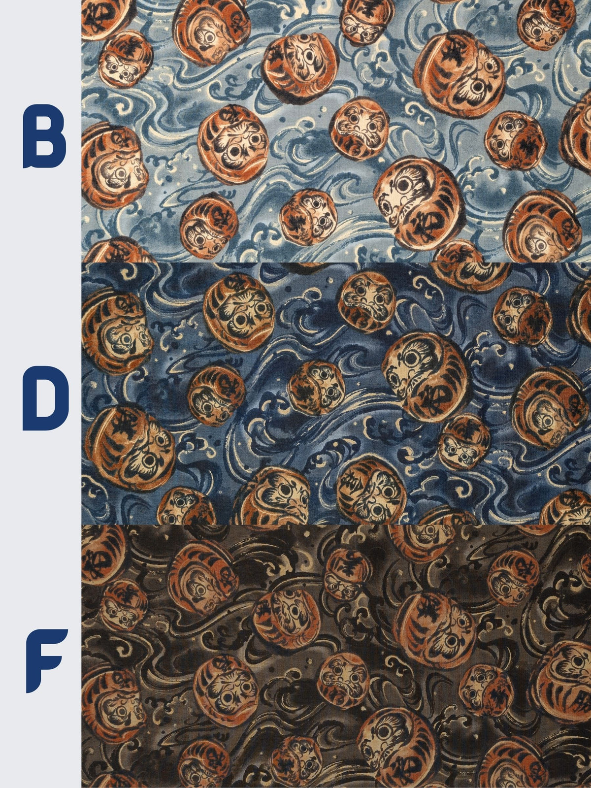 QuiltGate - Brushed Daruma & Waves Cotton Sheeting Fabric - Gray
