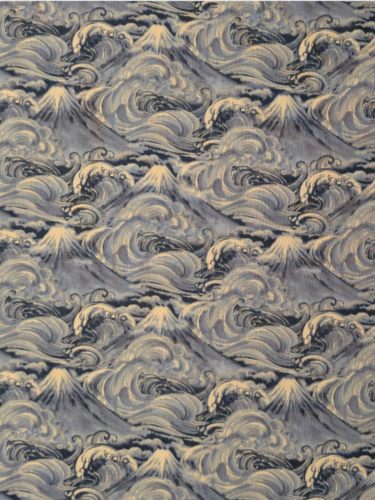 QuiltGate - Cloudy Brushed Ocean Mountains Cotton Sheeting Fabric - Medium Blue