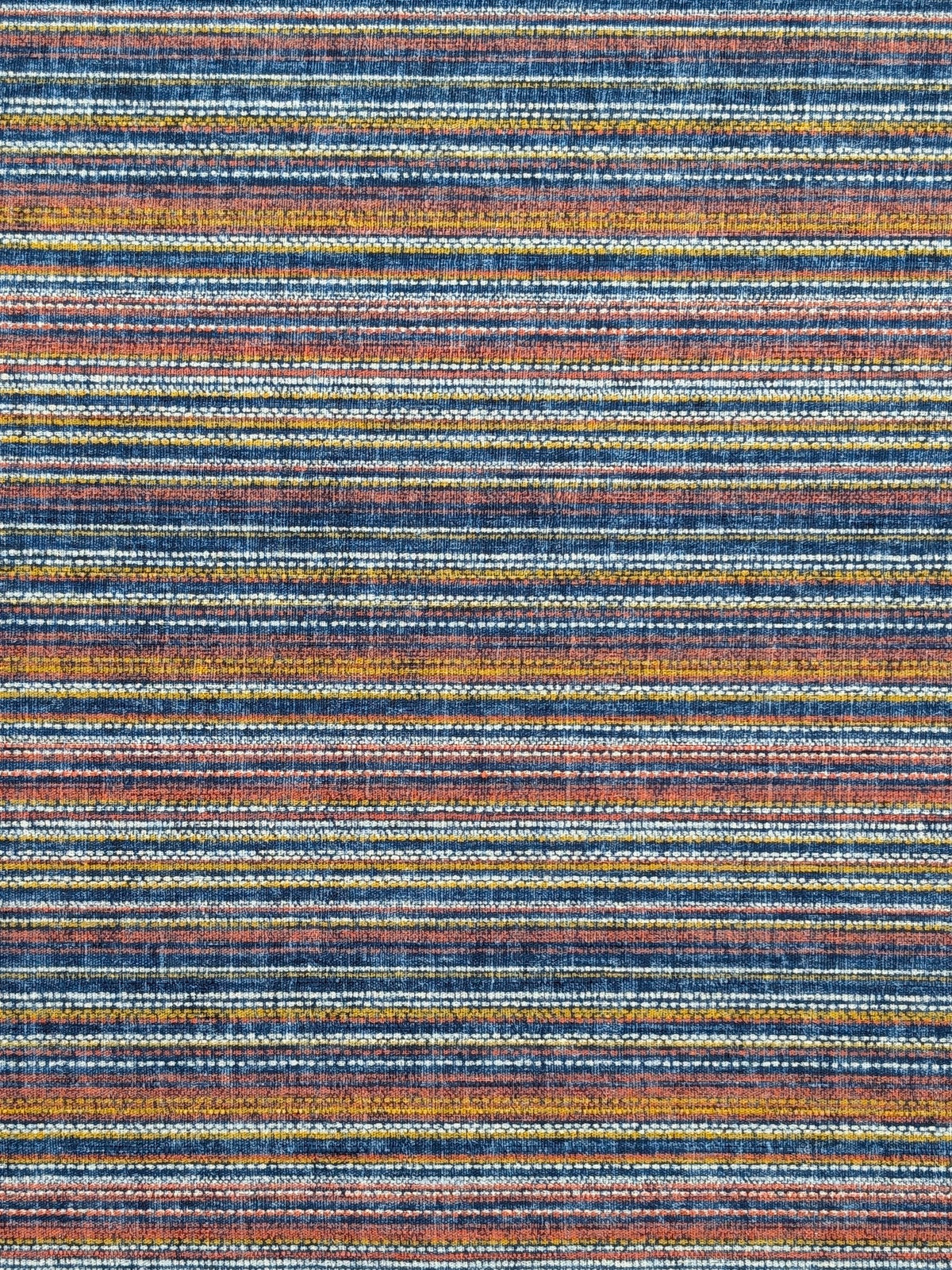 Morikiku - Textured Stripe Cotton Dobby Fabric - Blue