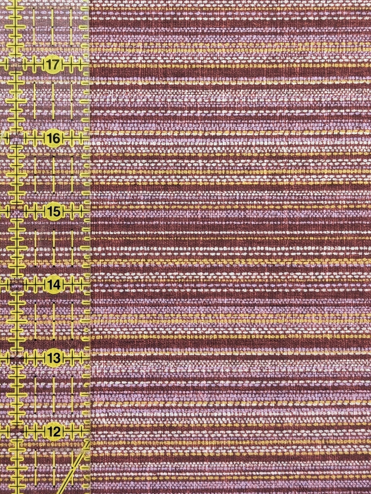 Morikiku - Textured Stripe Cotton Dobby Fabric - Purple