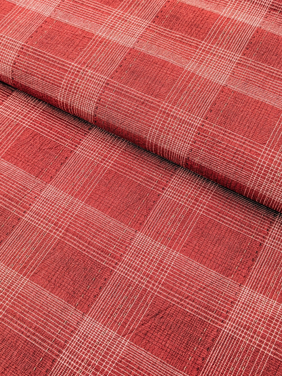 MYD - Glen Check Plaid Yarn Dyed Cotton Fabric - Red
