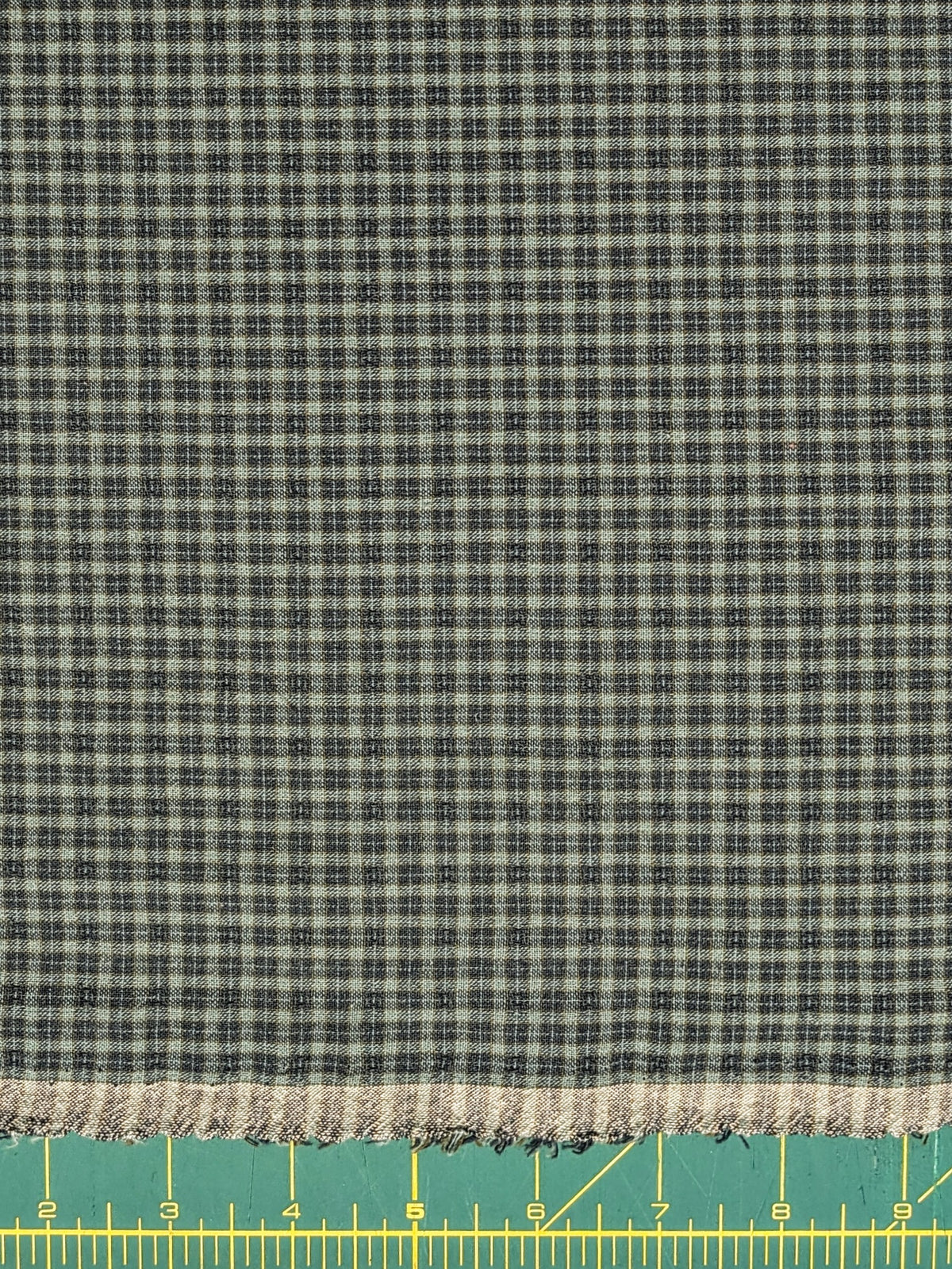 MYD - Textured Tattersall Plaid Yarn Dyed Cotton Fabric - Teal Blue