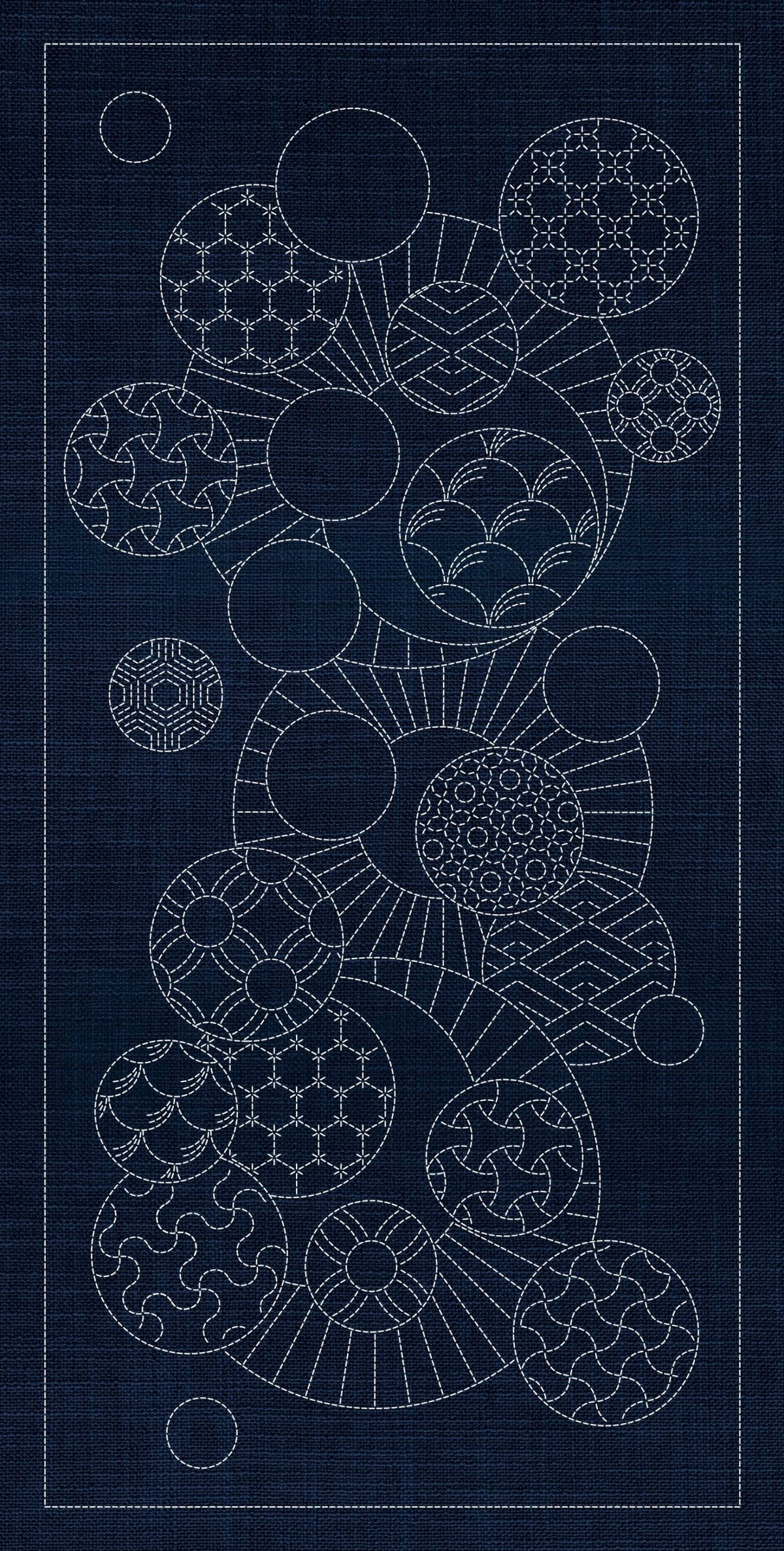 Sashiko Australia - Geometric Circles 1 - Navy