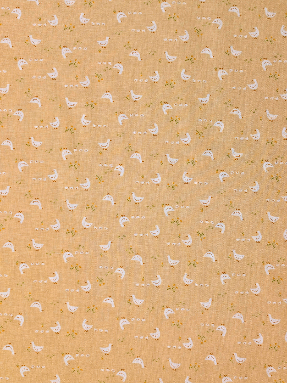 Vancet - Farmyard Ducks Feed Sack Print Cotton Fabric - Beige
