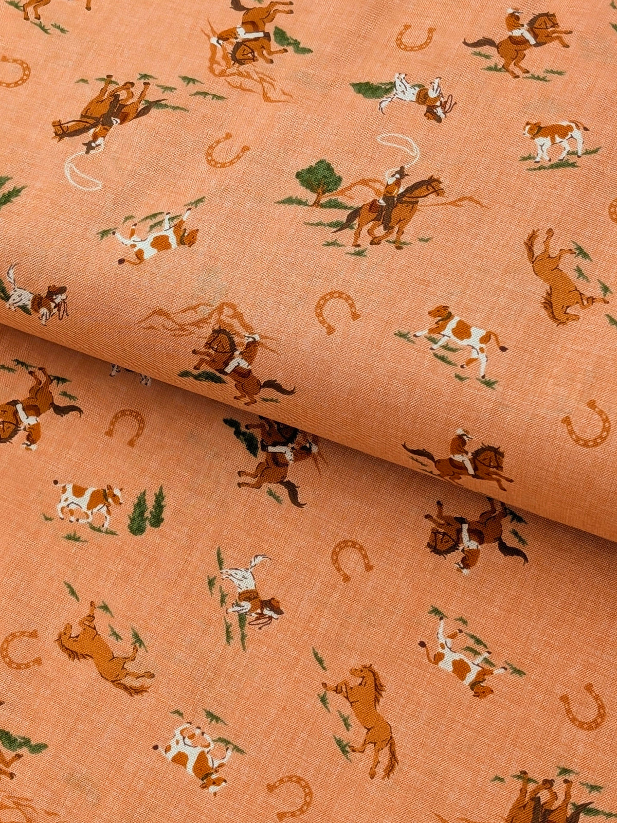 Vancet - Old Western Feed Sack Print Cotton Fabric - Pink