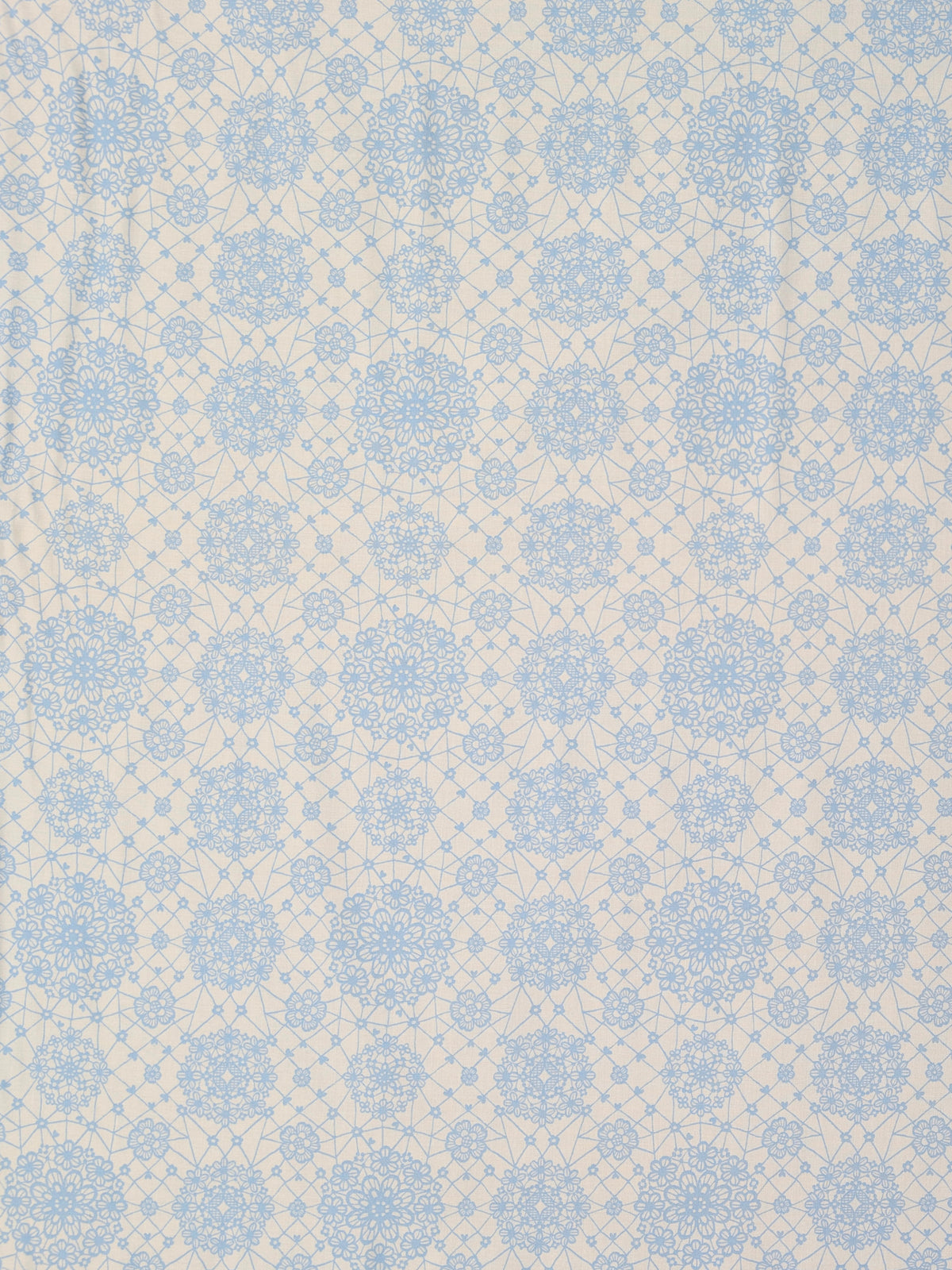 Yuwa - Floral Lace Print Cotton Sheeting Fabric - Light Blue