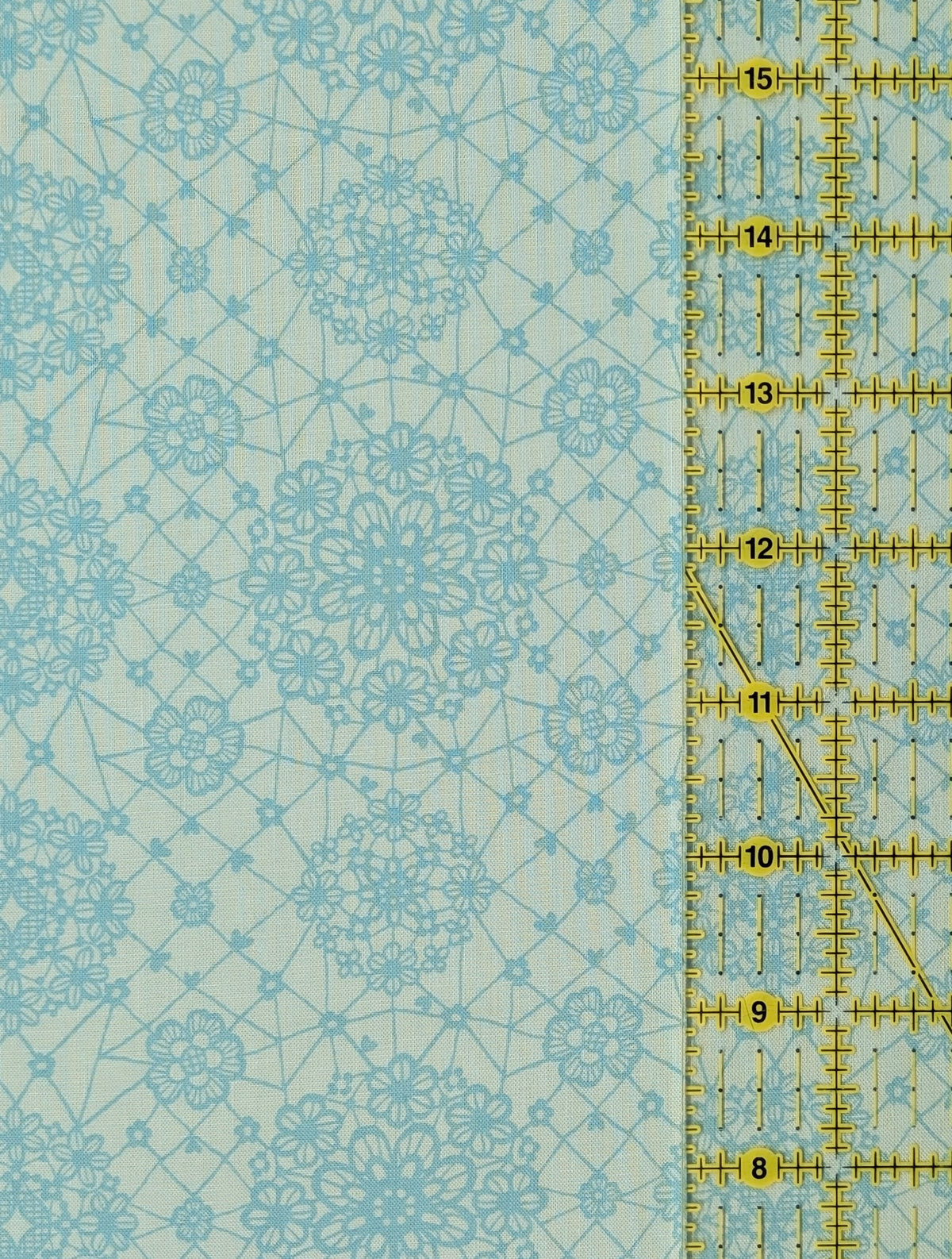 Yuwa - Floral Lace Print Cotton Sheeting Fabric - Teal