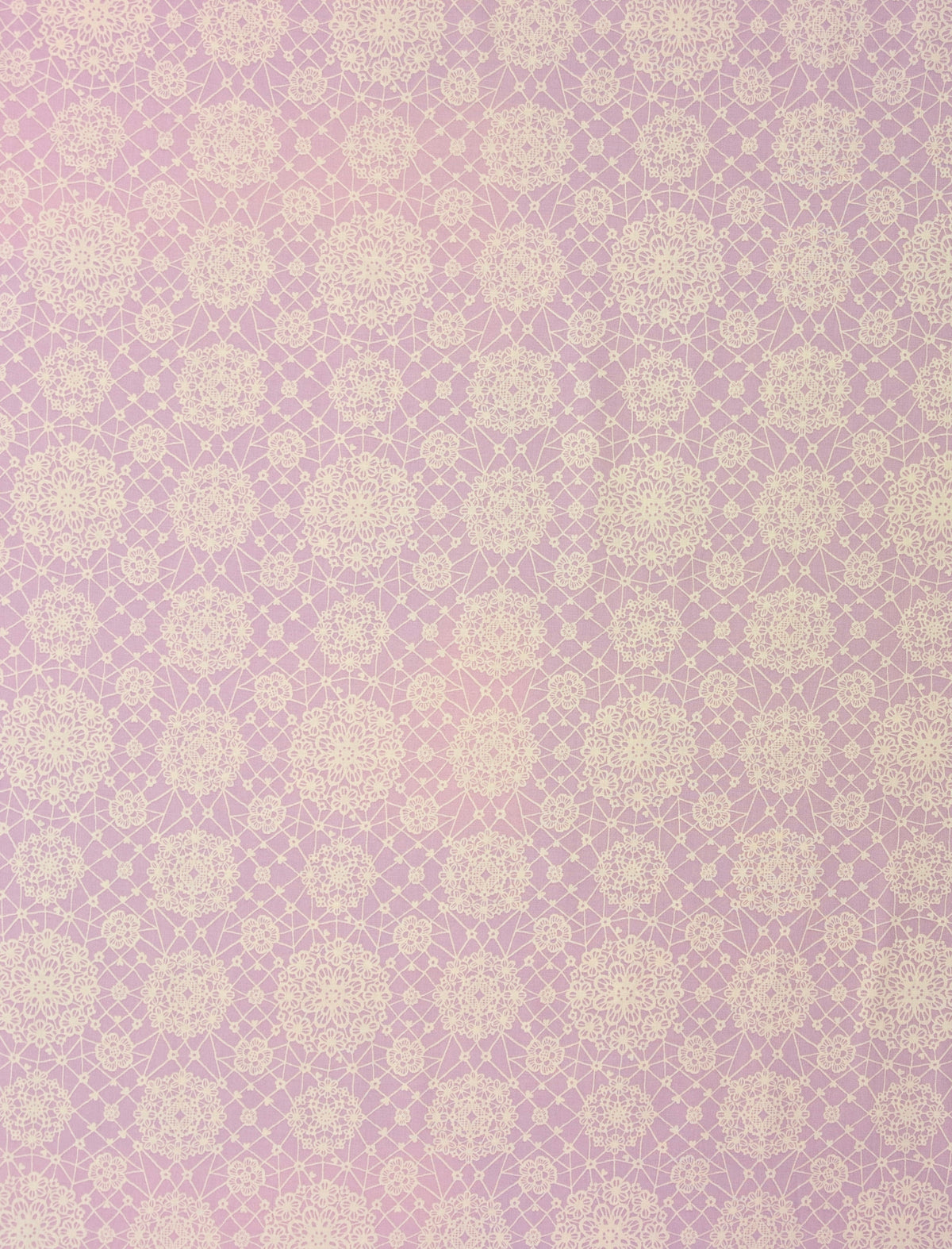 Yuwa - Floral Lace Print Cotton Sheeting Fabric - Lavender