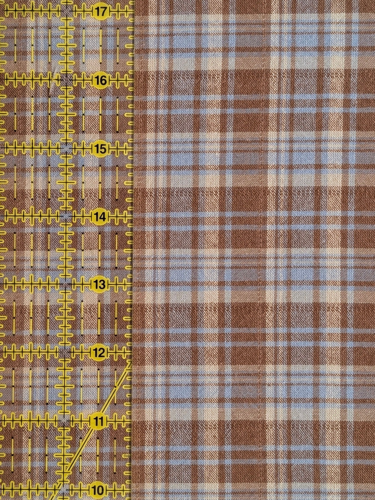 Textile Pantry - Madras Plaid Yarn Dyed Cotton Fabric - Brown & Blue