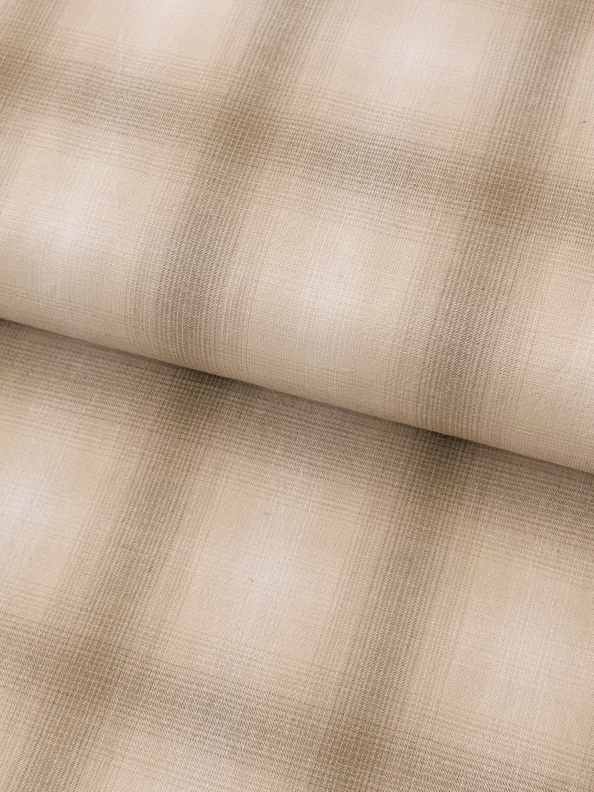 Handworks - Giant Windowpane Plaid Yarn Dyed Cotton Fabric - Beige