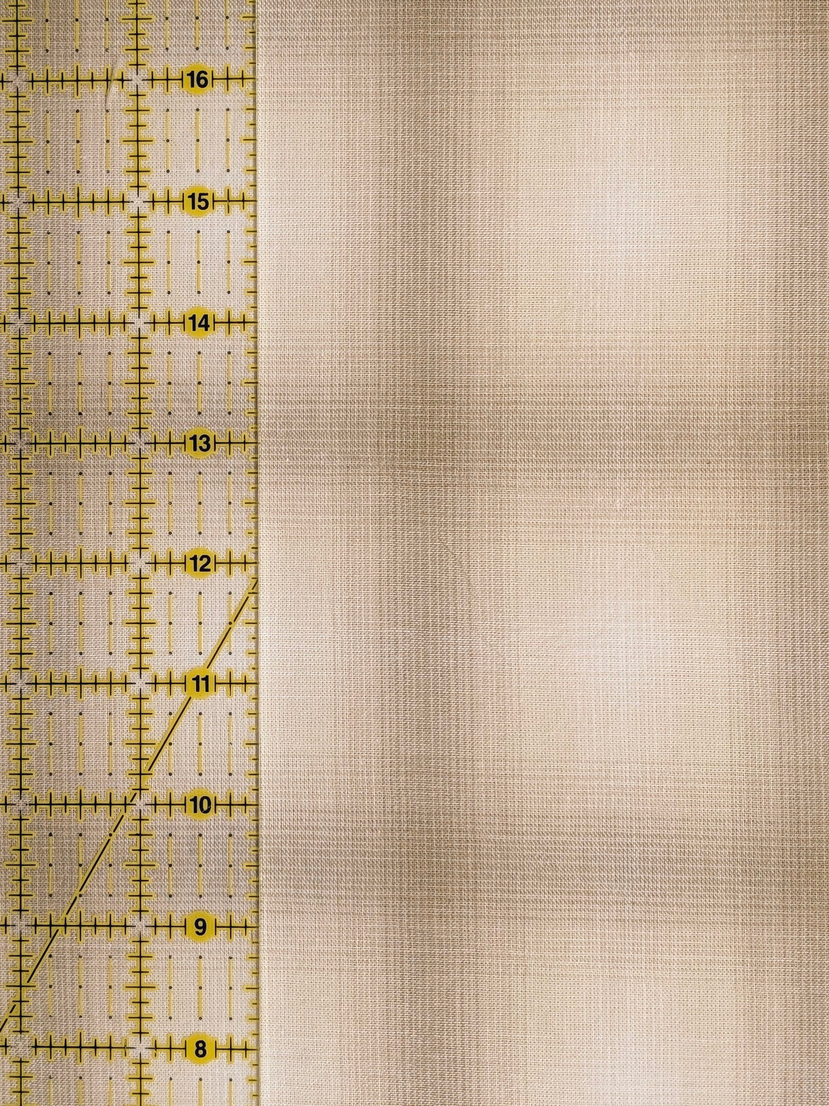 Handworks - Giant Windowpane Plaid Yarn Dyed Cotton Fabric - Beige
