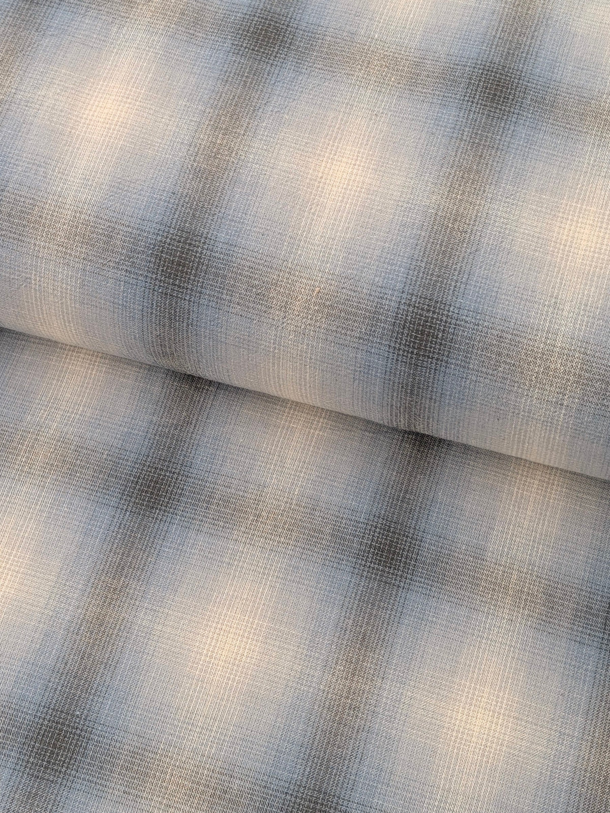 Handworks - Giant Windowpane Plaid Yarn Dyed Cotton Fabric - Blue