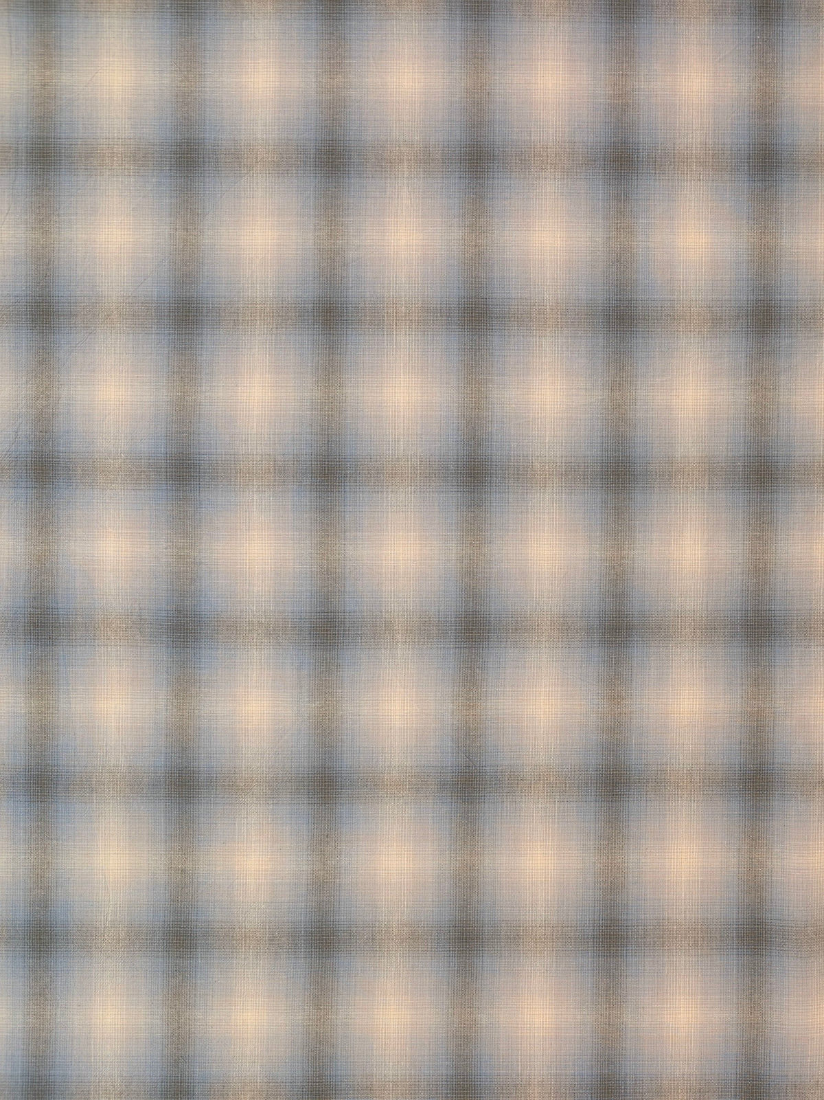 Handworks - Giant Windowpane Plaid Yarn Dyed Cotton Fabric - Blue