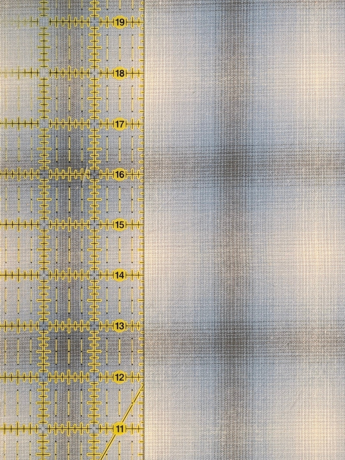 Handworks - Giant Windowpane Plaid Yarn Dyed Cotton Fabric - Blue