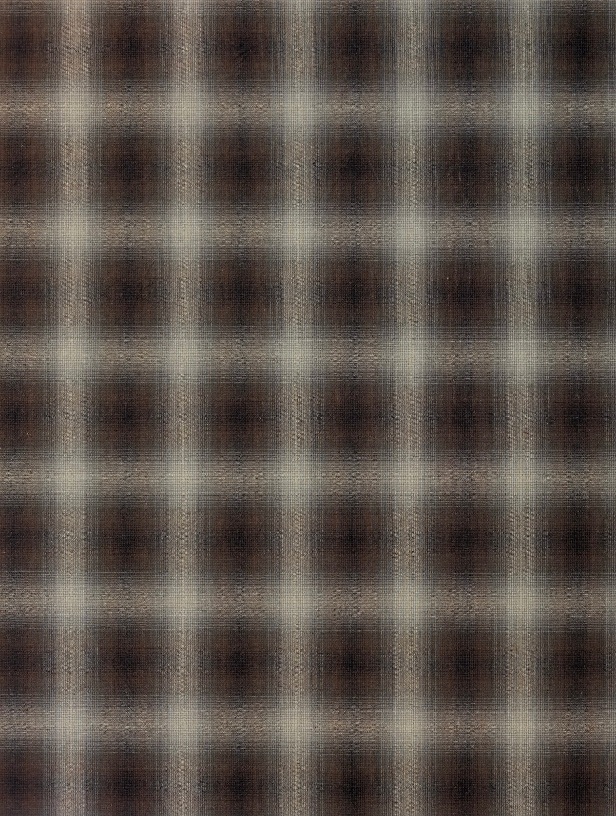 Handworks - Giant Windowpane Plaid Yarn Dyed Cotton Fabric - Brown & Black