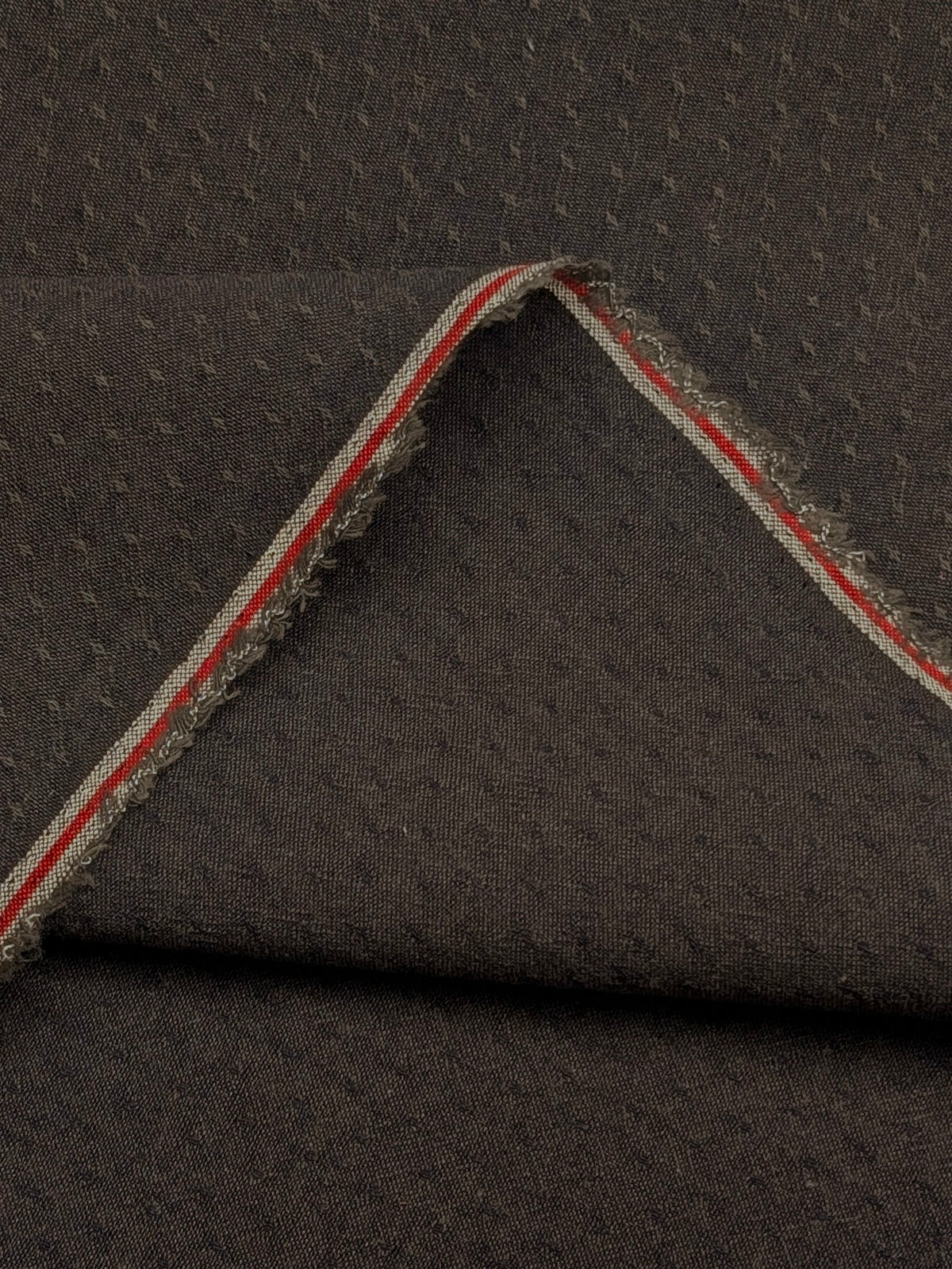 Handworks - Raised Weave Yarn Dyed Cotton Fabric - Charcoal Brown