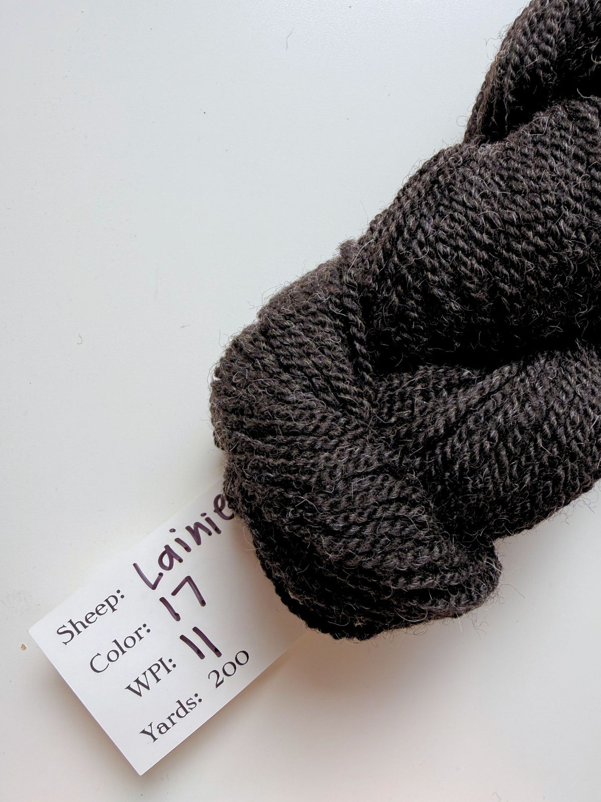 Spoiled Sheep - Suffolk/Finn/Merino Wool Yarn 200yd - Lainie #17 Charcoal Gray