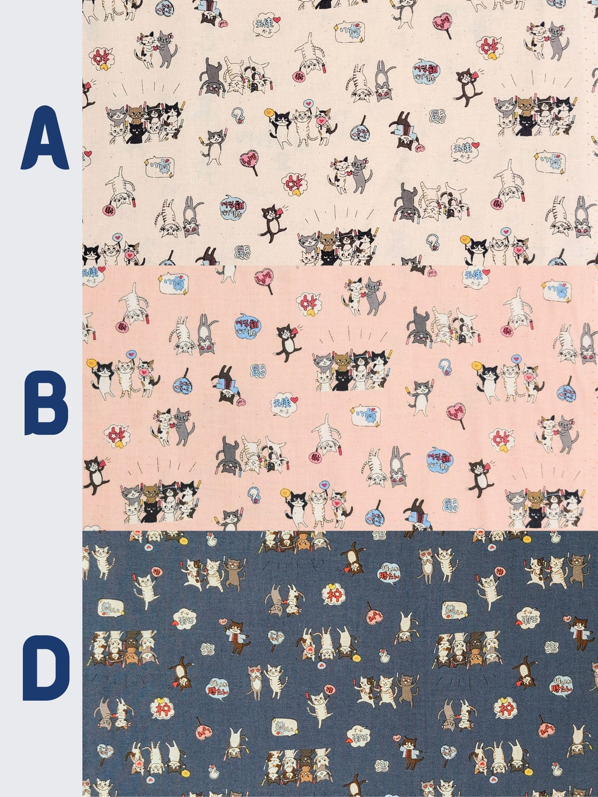 Kokka - Kitties In Love Cotton Sheeting Fabric - Pink