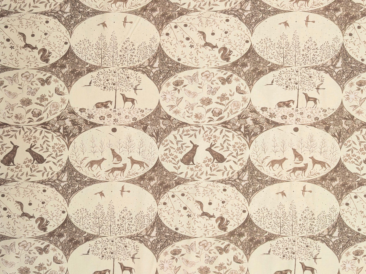 Kokka - mumea Oval Cotton Sheeting Fabric - Beige