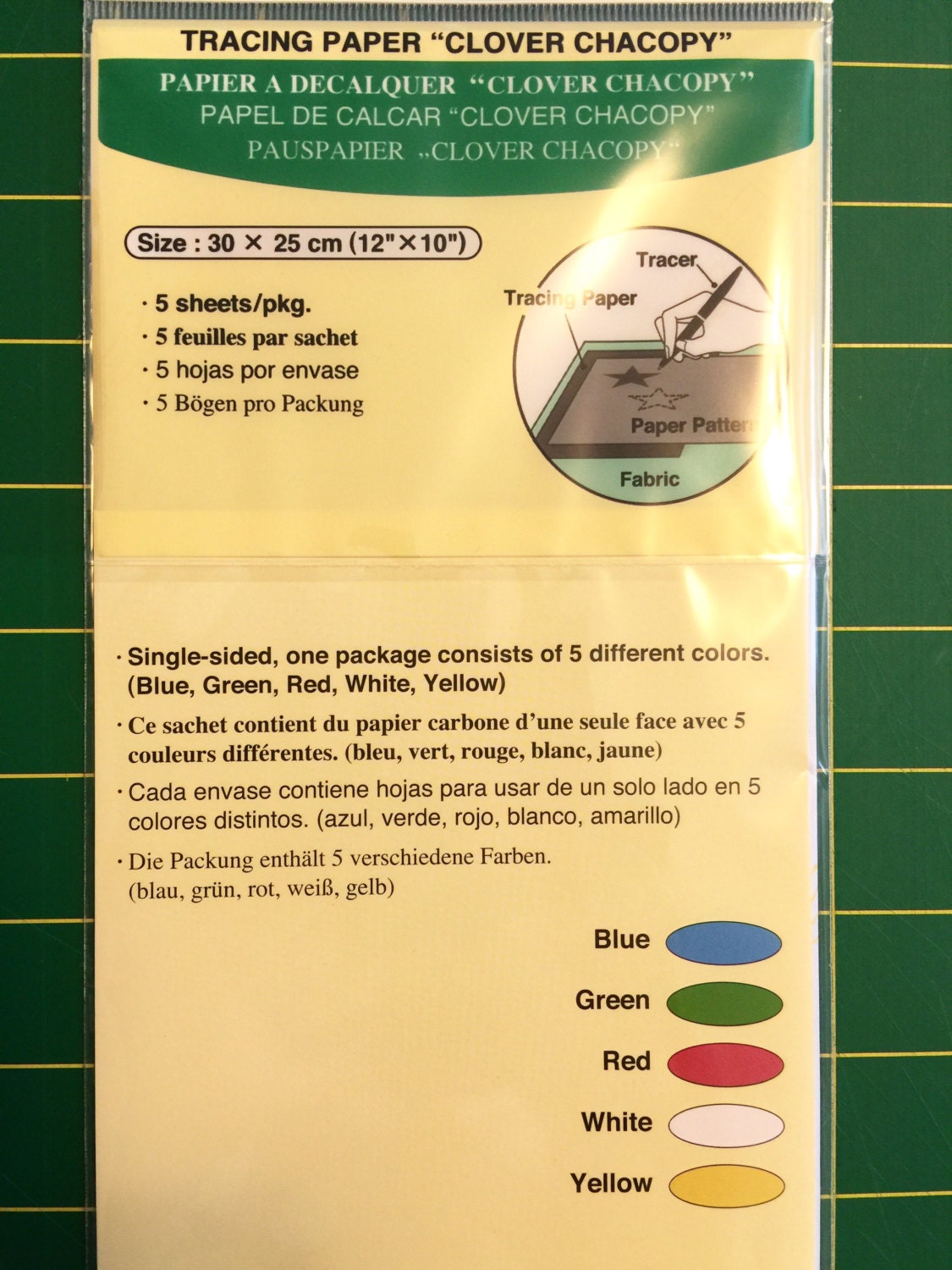 Clover - Chacopy Carbon Paper Design Transfer for Sashiko and Quilting - 5 Colors