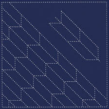 Yokota - Yabane Arrow Fletching Cotton Sashiko Fukin Sampler Cloth - Navy