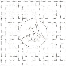 Yokota - Linked Crosses and Origami Crane Cotton Sashiko Fukin Sampler Cloth - White